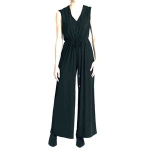 Catherine Malandrino Black V-neck Sleeveless Jumpsuit, Size XL, NWT